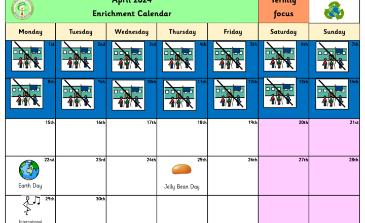 Image of Our Monthly Calendar